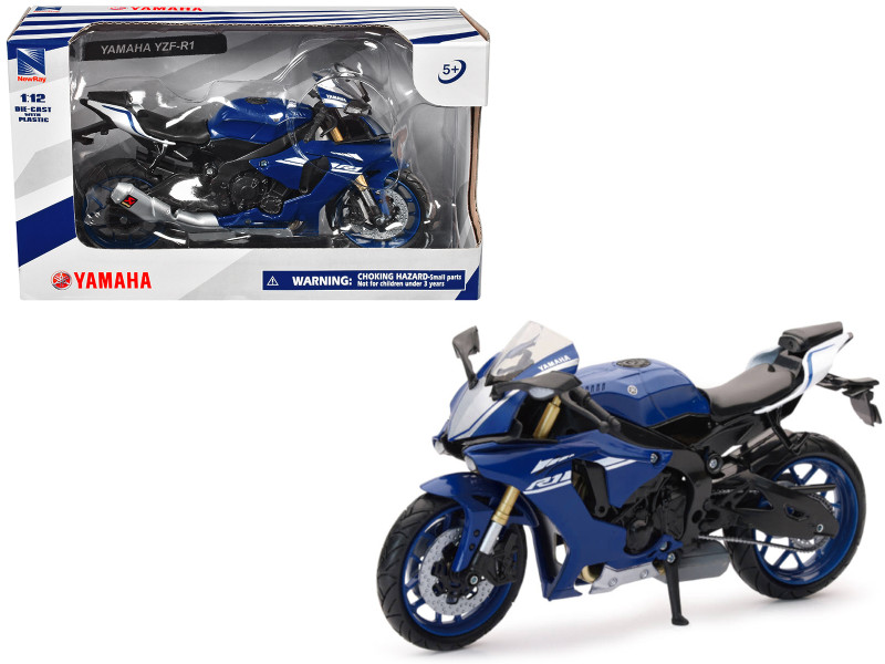 Yamaha YZF R1 Motorcycle Blue 1/12 Diecast Model New Ray Motorcycle 57803C