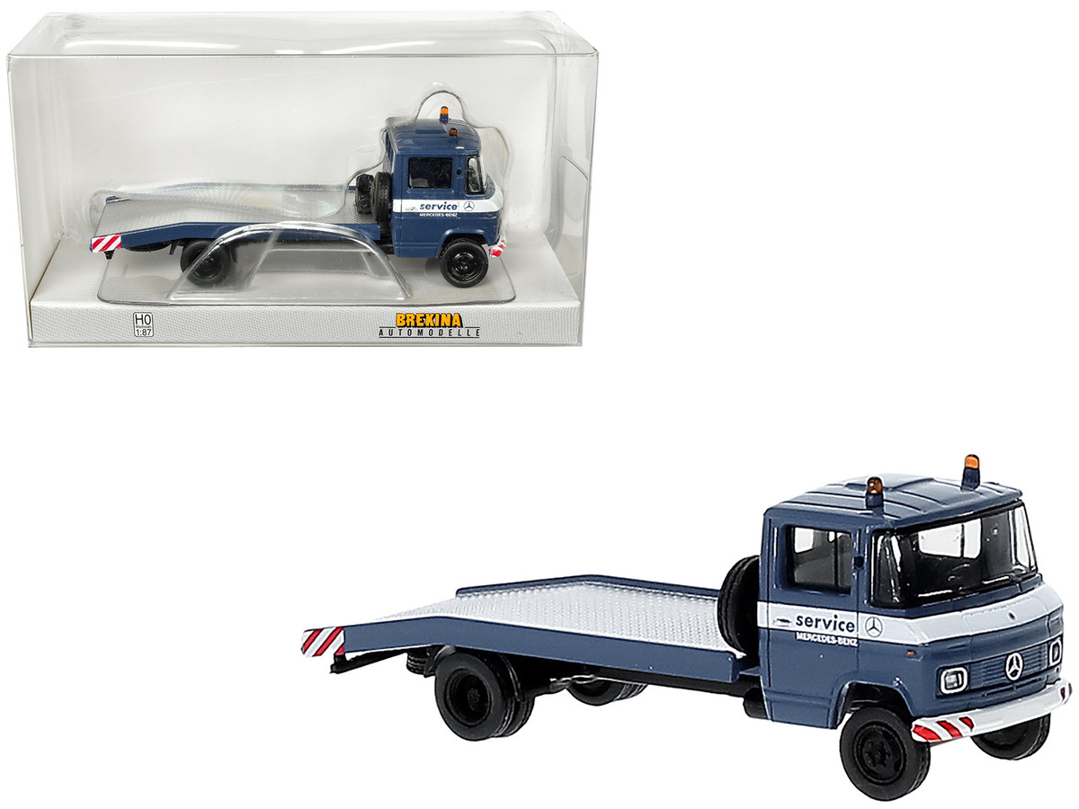 1968 Mercedes Benz L 608 D Flatbed Truck Blue with White