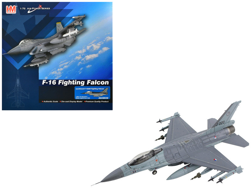Lockheed F 16AM Fighting Falcon Fighter Aircraft 313 Squadron Afghanistan 2008 Royal Netherlands Air Force RNLAF Air Power Series 1/72 Diecast Model Hobby Master HA38030