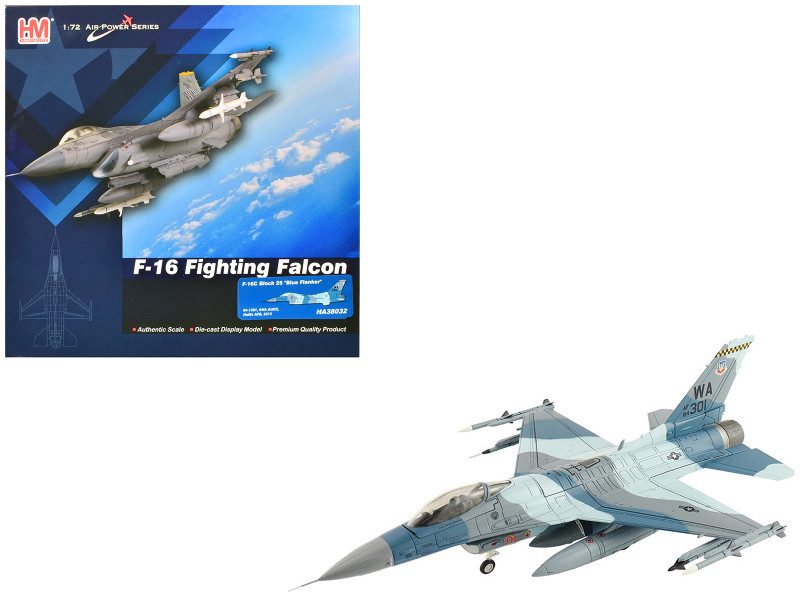 Lockheed F 16C Fighting Falcon Fighter Aircraft Blue Flanker 64th Aggressor Squadron Nellis Air Force Base 2012 United States Air Force Air Power Series 1/72 Diecast Model Hobby Master HA38032