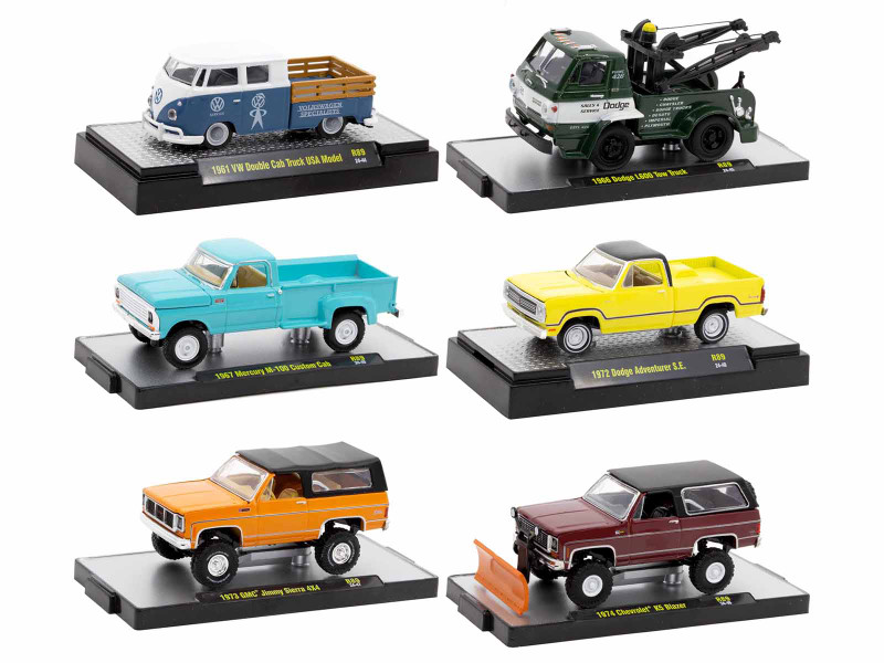 Auto-Thentics 6 piece Set Release 89 DISPLAY CASES Limited Edition 1/64 Diecast Model Cars M2 Machines 32500-89