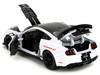 2020 Ford Mustang Shelby GT500 #65 White with Black Top and Stripes Ford Performance Bigtime Muscle Series 1/24 Diecast Model Car Jada 35216