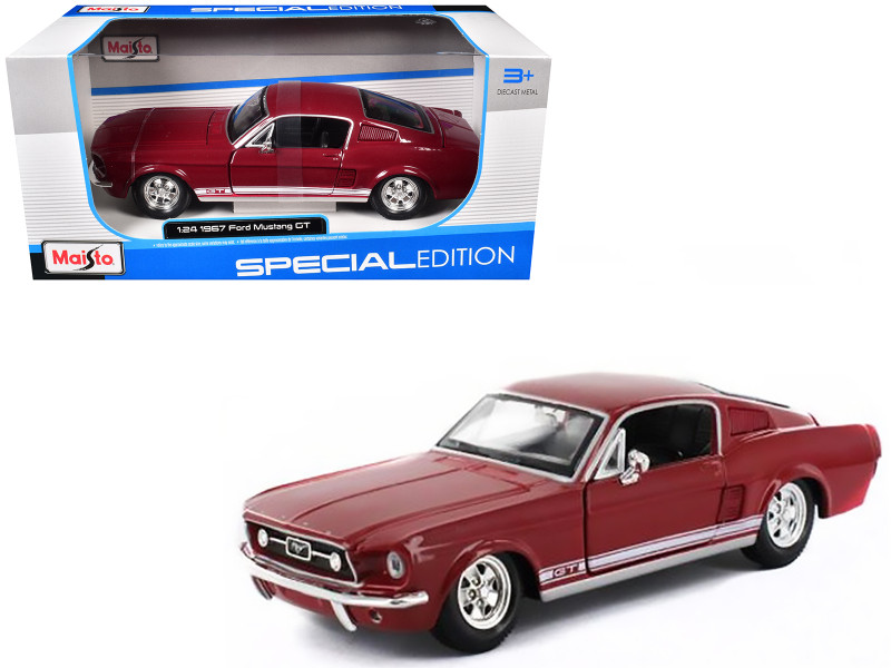 1967 Ford Mustang GT Red 1/24 Diecast Model Car Maisto 31260
