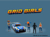 Grid Girls 5 piece Diecast Figure Set 4 People Figures 1 Umbrella Limited Edition to 3600 pieces Worldwide for 1/64 Scale Models American Diorama AD-2406MJ