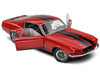 1967 Shelby GT500 Burgundy Red with Black Stripes 1/18 Diecast Model Car Solido S1802909