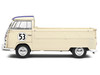 1950 Volkswagen T1 Pickup Truck Racer #53 Cream with Stripes 1/18 Diecast Model Car Solido S1806708