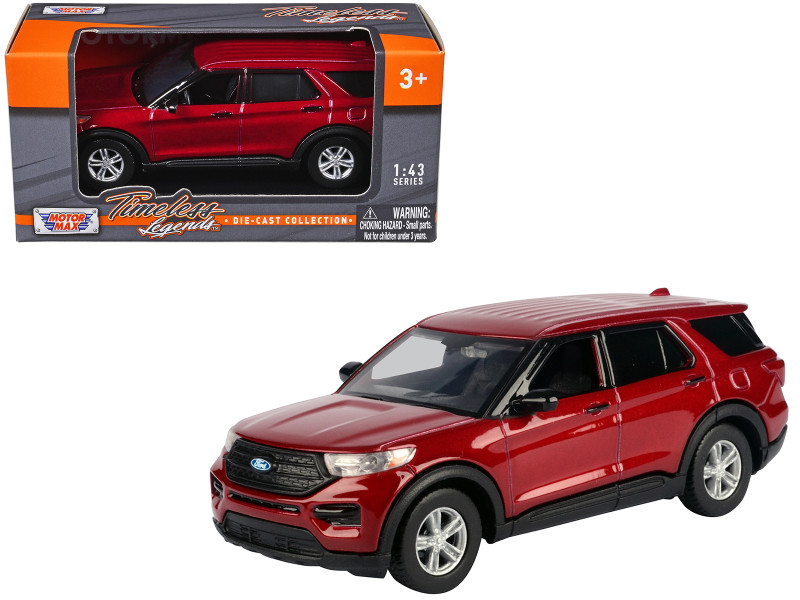 2023 Ford Explorer Red Metallic Timeless Legends Series 1/43 Diecast Model Car Motormax 79703R