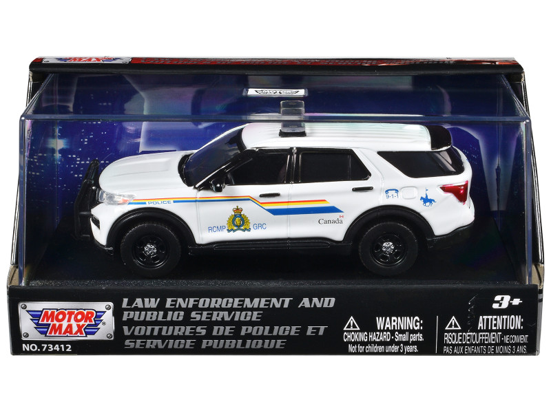 2022 Ford Police Interceptor Utility RCMP Royal Canadian Mounted Police White Law Enforcement and Public Service Series 1/43 Diecast Model Car Motormax 79499