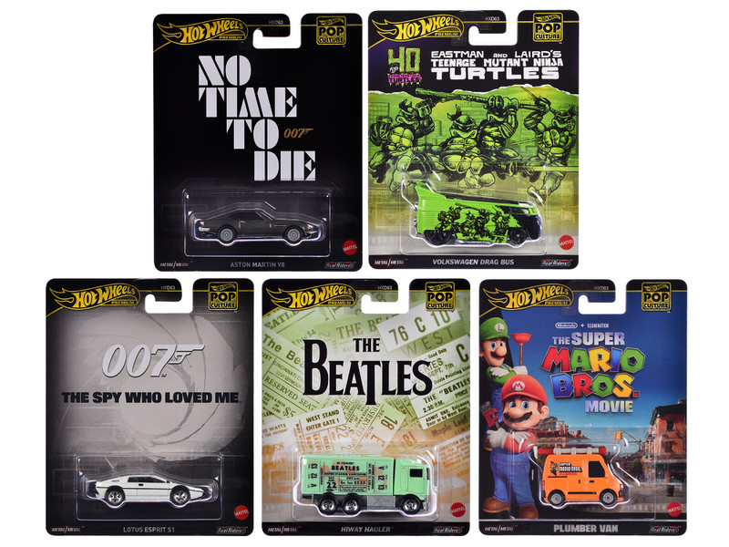 Pop Culture 2024 5 piece Set D Premium Series Diecast Model Cars Hot Wheels HXD63-956D
