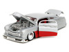 1951 Mercury Silver Metallic and Red with Flame Graphics and Red Interior Bigtime Muscle Series 1/24 Diecast Model Car Jada 35206