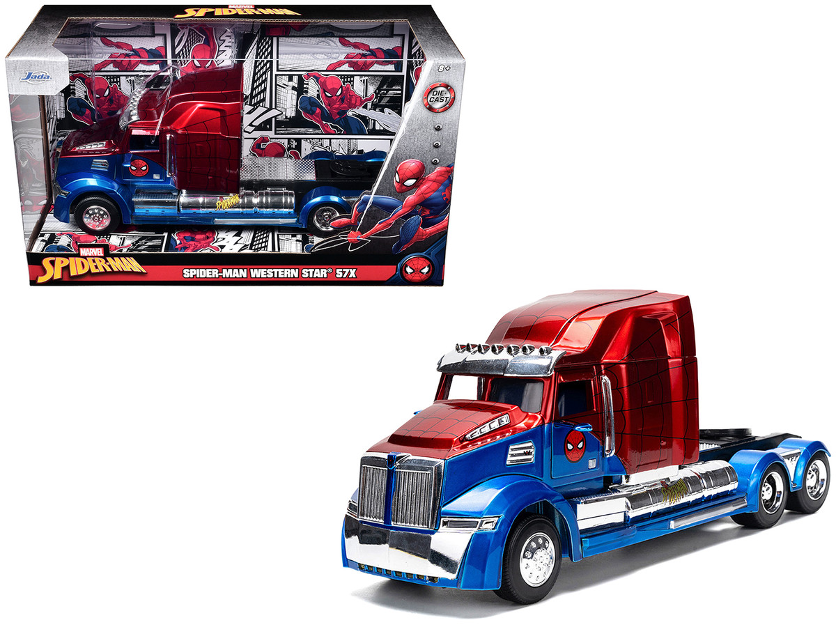 Western Star 57X Truck Tractor Spider Man Blue and Red