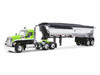 Kenworth W990 Day Cab and MAC Half Round Tandem Axle Dump Trailer Lime Green and Black 1/64 Diecast Model DCP/First Gear 60-1660