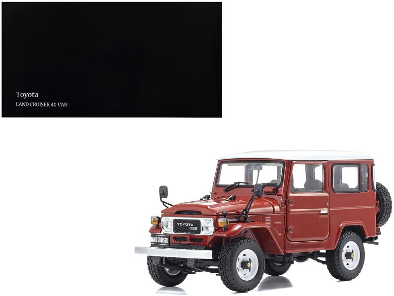 Toyota Land Cruiser 40 Van RHD Right Hand Drive Red with White Top 1/18 Diecast Model Car Kyosho 08971R