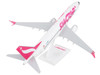 Boeing 737 MAX 8 Commercial Aircraft Swoop C GORP White with Pink Tail Snap-Fit 1/130 Plastic Model Skymarks SKR1115