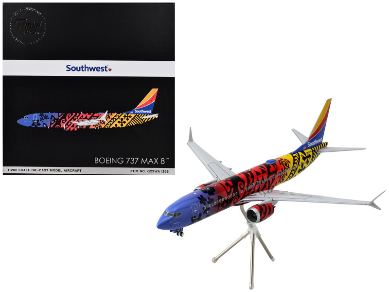 Boeing 737 MAX 8 Commercial Aircraft Southwest Airlines Imua One N8710M Hawaiian Graphics Gemini 200 Series 1/200 Plastic Model GeminiJets G2SWA1268