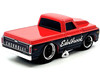 1972 Chevrolet C 10 Pickup Truck Red and Black Edelbrock 1/64 Diecast Model Car Muscle Machines 15567RD