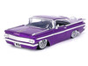 1959 Chevrolet Impala Lowrider Candy Purple with DUB Wire Wheels Street Low Series 1/24 Diecast Model Car Jada 34756