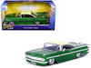 1959 Chevrolet Impala Lowrider Green Metallic with Cream Top and Wire Wheels Street Low Series 1/24 Diecast Model Car Jada 35592