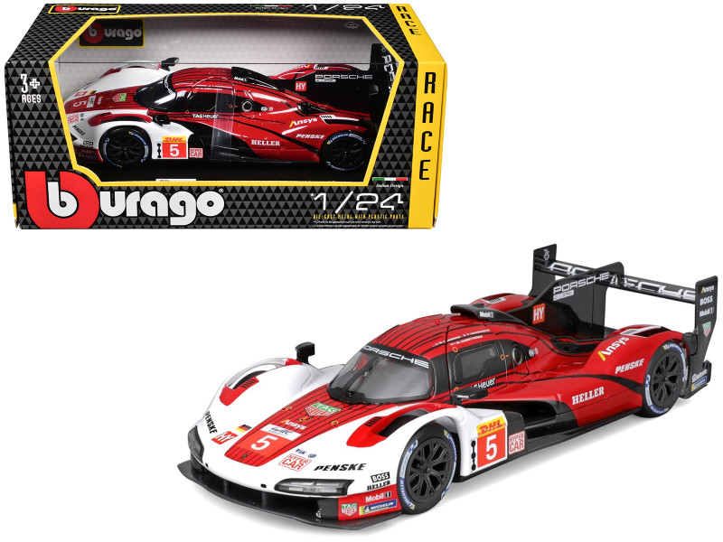 Porsche 963 #5 Dane Cameron Michael Christensen Frederic Makowiecki Porsche Penske Motorsport FIA World Endurance Championship 2023 Race Series 1/24 Diecast Model Car Bburago 28022
