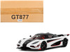 2015 Koenigsegg Agera RS White and Black with Red Interior 1/18 Model Car GT Spirit GT877