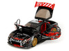 1993 Mazda RX 7 Black with Graphics Lab Monkeys with Saru Diecast Figure Hollywood Rides Series 1/24 Diecast Model Car Jada 35668