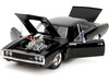 Dodge Charger R T Black with Dom Diecast Figure Fast & Furious 2009 Movie Hollywood Rides Series 1/24 Diecast Model Car Jada 35907