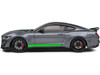 2020 Ford Shelby Mustang GT500 Carbonized Gray Metallic with Neon Green Stripes 1/18 Diecast Model Car Solido S1805911