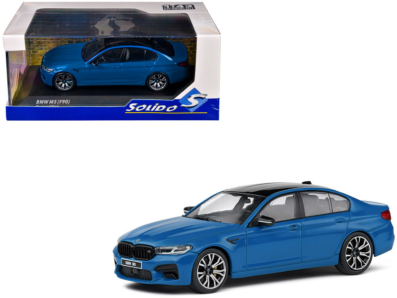 2022 BMW M5 F90 Competition Voodoo Blue with Black Top 1/43 Diecast Model Car Solido S4312703