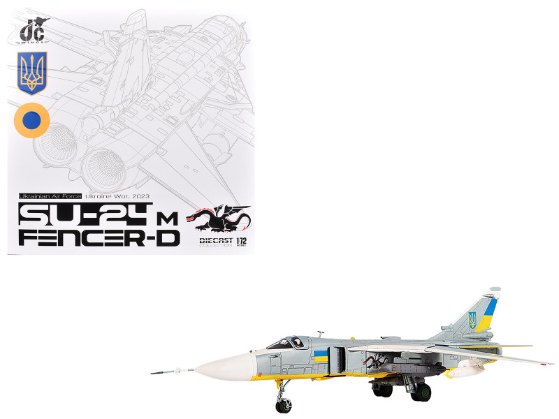 Sukhoi Su 24M Fencer D Bomber Aircraft Ukraine War 2023 Ukrainian Air Force 1/72 Diecast Model JC Wings JCW-72-SU24-001