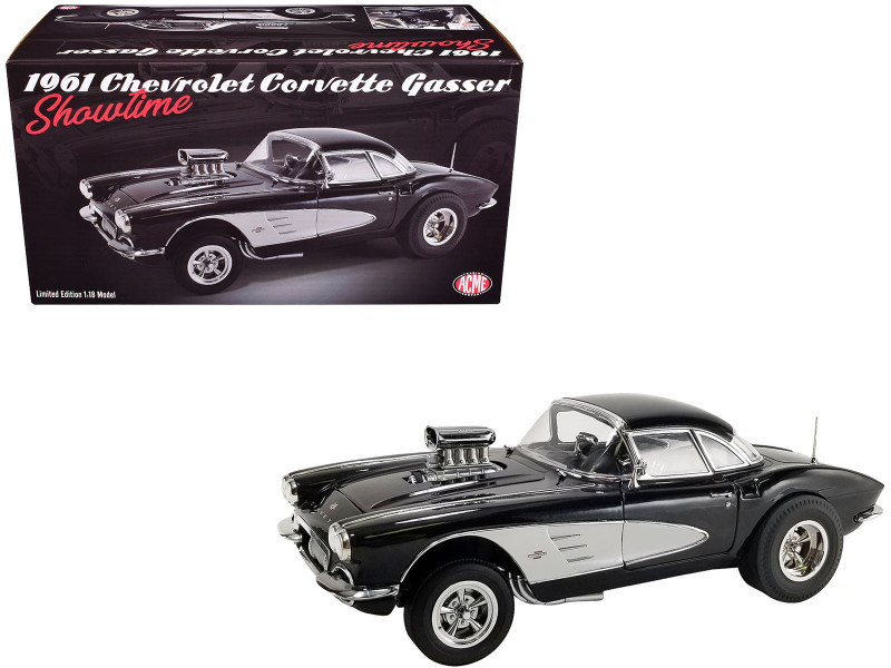 1961 Chevrolet Corvette Gasser Showtime Black Limited Edition to 318 pieces Worldwide 1/18 Die Cast Model Car by ACME A1800930