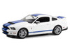 2011 Shelby GT500 Performance White with Grabber Blue Stripes 1/18 Diecast Model Car Greenlight 13674