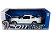 2011 Shelby GT500 Performance White with Grabber Blue Stripes 1/18 Diecast Model Car Greenlight 13674