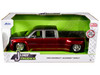 1999 Chevrolet Silverado Dually Pickup Truck Red Metallic and Gray with Stock Wheels Just Trucks Series 1/24 Diecast Model Car Jada 35589