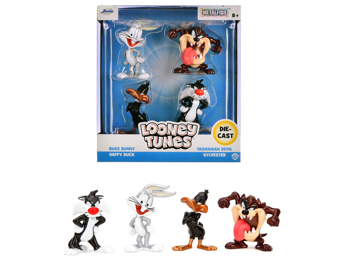 Set of 4 Diecast Figures Looney Tunes Metalfigs Series Diecast