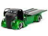 1947 Ford COE Flatbed Truck Green Metallic and Matt Black Toyo Tires with Extra Wheels Just Trucks Series 1/24 Diecast Model Car Jada 35043