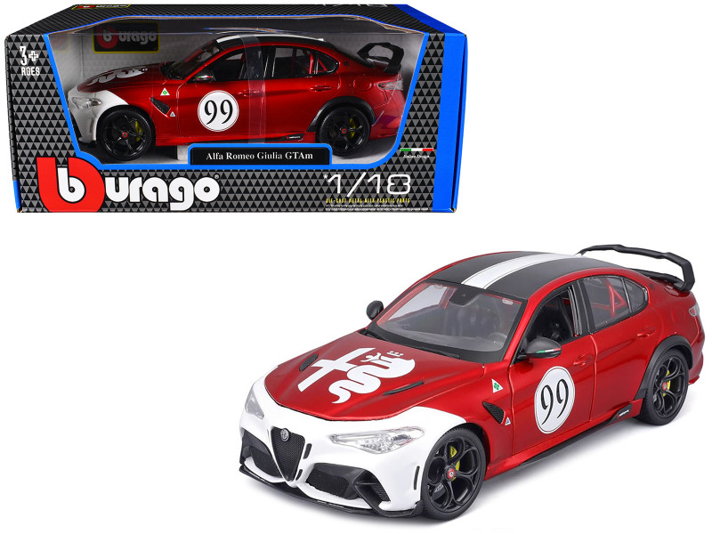 Alfa Romeo Giulia GTA Red Metallic with Carbon Top 1/18 Diecast
