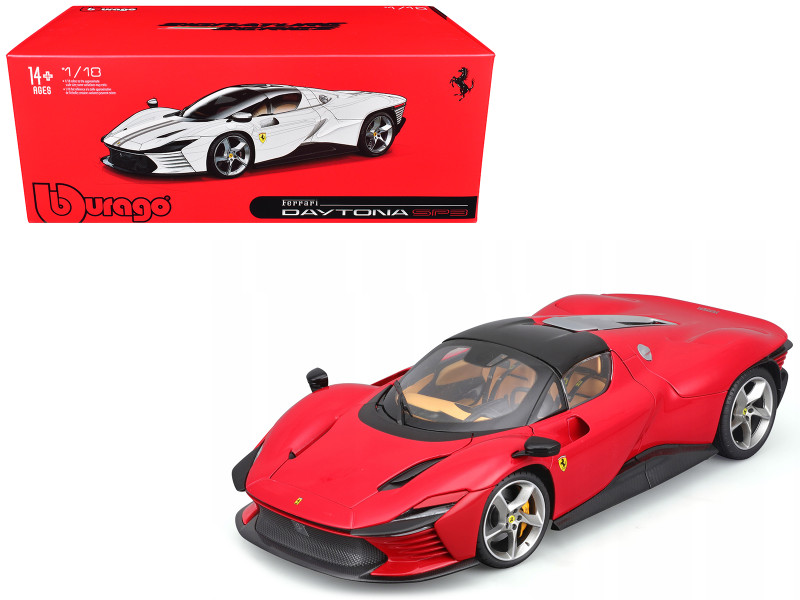 Ferrari Daytona SP3 Red with Black Top Signature Series 1/18 Diecast Model Car Bburago 16912RD