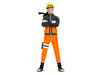 2001 Honda S2000 Orange with Gray Top and Graphics and Naruto Diecast Figure Naruto Shippuden 2009 2017 TV Series Anime Hollywood Rides Series 1/24 Diecast Model Car Jada 35351