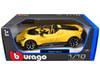 Bugatti Mistral Yellow with Carbon Accents 1/18 Diecast Model Car Bburago 11051YL