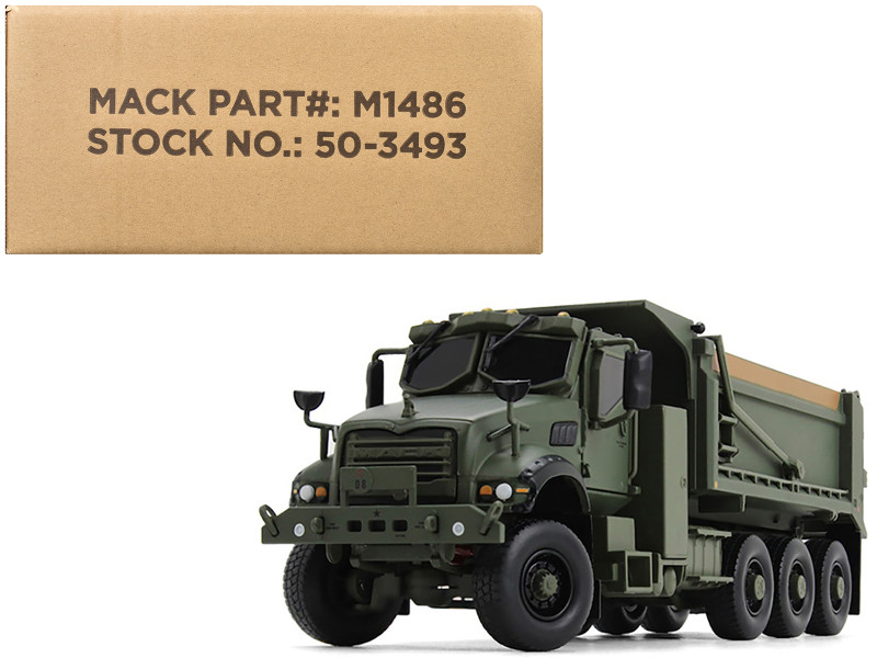 Mack Defense M917A3 Heavy Dump Truck Green 1/50 Diecast Model First Gear 50-3493