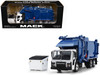 Mack LR Refuse Garbage Truck with McNeilus Meridian Front Loader White and Blue with Trash Bin 1/64 Diecast Model DCP/First Gear 60-1797