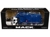 Mack LR Refuse Garbage Truck with McNeilus Meridian Front Loader White and Blue with Trash Bin 1/64 Diecast Model DCP/First Gear 60-1797