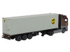 Mercedes Benz Actros with 40 Container UPS Europe Brown and Gray 1/64 Diecast Model Mini GT MGT00705