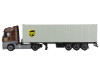 Mercedes Benz Actros with 40 Container UPS Europe Brown and Gray 1/64 Diecast Model Mini GT MGT00705