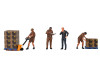 UPS Driver and Workers 7 Piece Figure Set for 1/64 scale models Mini GT MGTAC30