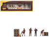 UPS Driver and Workers 7 Piece Figure Set for 1/64 scale models Mini GT MGTAC30