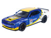 2018 Dodge Challenger SRT Hellcat Widebody #284 Blue Metallic and White with Yellow Graphics GT Racing Series 1/24 Diecast Model Car Motormax 73792