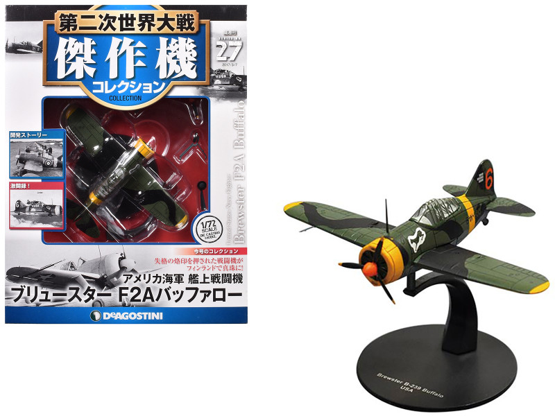 Brewster F2A Buffalo Fighter Aircraft 3rd Squadron Lentolaivue 24 Finnish Air Force 1/72 Diecast Model DeAgostini DAWF27