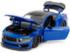 2024 Ford Mustang Dark Horse Blue Metallic with Black and Gray Stripes Bigtime Muscle Series 1/24 Diecast Model Car Jada 35276