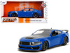 2024 Ford Mustang Dark Horse Blue Metallic with Black and Gray Stripes Bigtime Muscle Series 1/24 Diecast Model Car Jada 35276